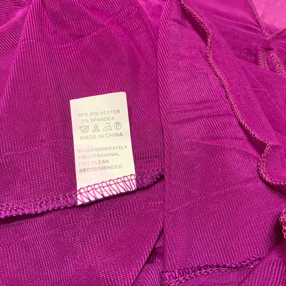 Deep V-neck Bikini Cover Up Plum Purple - Picture 7 of 8